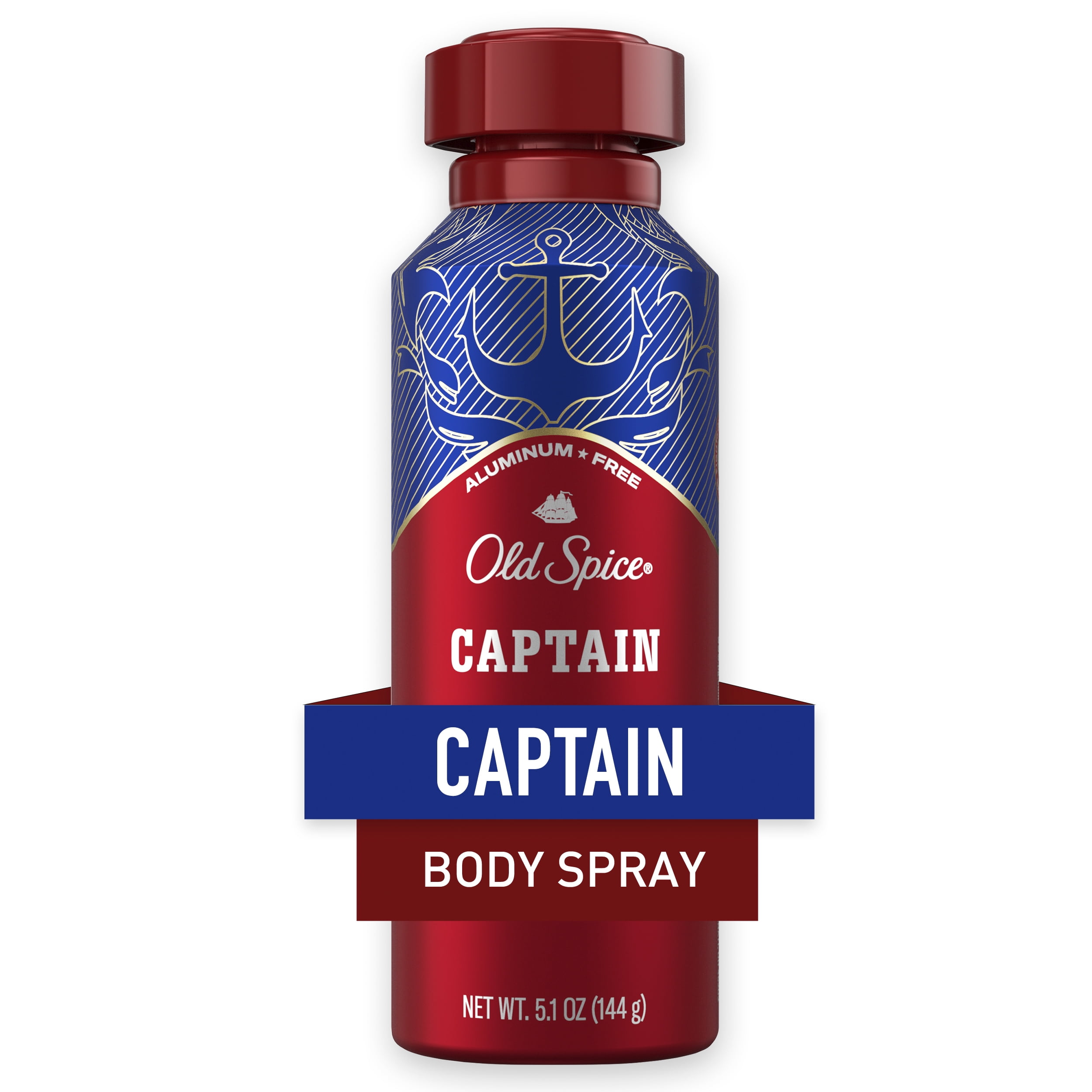 Old Spice Men's Body Spray Aluminum Free Captain, 5.1oz