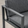 thumbnail image 3 of Noble House Navan 5-Piece Outdoor Aluminum Conversation Set in Black and Gray, 3 of 6