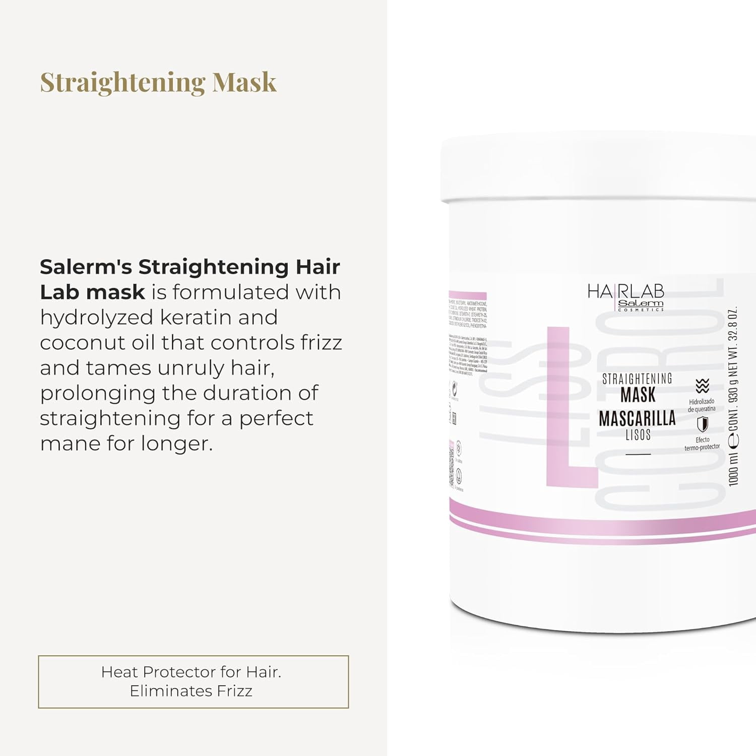 SALERM - Smoothing Hair Mask - Lisos Hair Lab - 1000 ml / 32.8 oz
