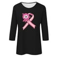 thumbnail image 4 of qelini Breast Cancer Awareness Shirts for Women Casual Pullover Blouse Wowen's Graphic Tees Long Sleeve Shirts Fall Winter Crewneck Comfy Shirts Black XXXL, 4 of 4