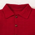 thumbnail image 6 of CUZIBR Boys Kids Baby Summer Short Outfits Short Sleeve Solid Color Button Down Lapel Shirts Blouse And Shorts Casual Two Piece Playwear Fashion Soft Relaxed Fit Sets Trendy Clothes,Red,3-4 Years, 6 of 8