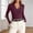 Wine, variant on Laipiong Womens Tops 2026 Elegant Collar V-Neck Long Sleeve Slim Fitted Ribbed Knit T Shirts Basic Fall Winter Casual Going Out Vacation Clothes