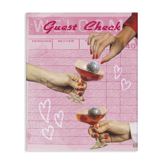 Stupell Industries Contemporary Cheers over Guest Check Canvas Art, 16 x 20, by Lil' Rue