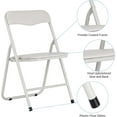 thumbnail image 4 of Folding Card Table and Chair Set of 3, Upholstered Foldable Table and Chair Set, Portable Metal Frame Children's Activity Table and Chairs Set for Eating, Reading, Playing, Beige, 4 of 8