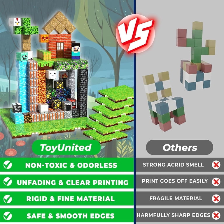 Annexfun 200Pcs Magnetic Building Blocks with Bases for Kids Ages