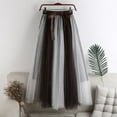 thumbnail image 2 of SMihono Spring Summer Skirts for Women Gradient Tulle Skirts Fashion Mesh Skirts A-line Skirt Ladies Long Trendy Party Skirts Khaki 4-8, 2 of 3