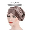 thumbnail image 3 of EnJoCho Women's Headwraps Women's Eid Al Fitr Folding Pile Hat Pearl Headband Hat Headband Non Slip Turban, 3 of 3