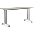thumbnail image 1 of Metallic Silver Powder Coated T-Shaped Structure Series T-Leg Table Base, 1 of 1