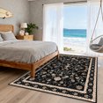 thumbnail image 2 of KOPOEELK Black Oriental Traditional Washable Rug 8x10, Non Slip Stain Resistant Low Pile Area Carpet for Living Room, Dining Room and Foyer, Indoor Home Decor, 2 of 6