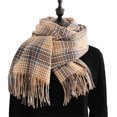 thumbnail image 1 of Bufanda de invierno para mujer, chal de cachemira con borlas y cuadros grandes, bufandas de gran tamaño, bufandas cálidas y acogedoras para invierno y otoño, 1 of 6
