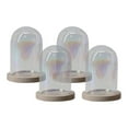 thumbnail image 2 of 4 piezas de campana de cristal transparente con forma de campana, contenedor para flores con base Marrón claro, 2 of 9