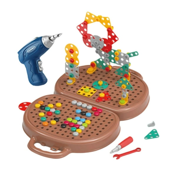 Bunblic Coffres à Outils de Jeu Ensemble d'Outils à Vis, Boîte à Outils de Créativité, Jouet Casse-Tête, pour la Maternelle 3+ Cadeau de Noël Anniversaire Ours