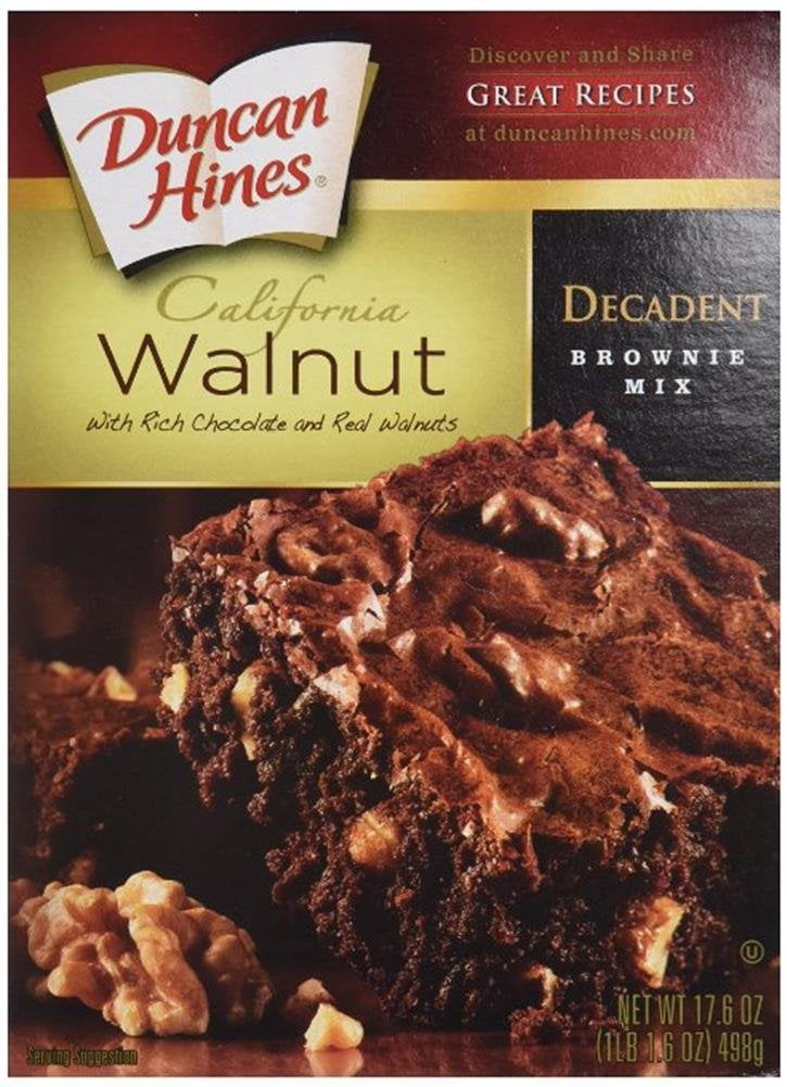 Duncan Hines Decadent Brownie Mix California Walnut 17.6 Oz (2 Boxes