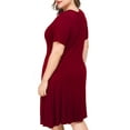 thumbnail image 3 of a.Jesdani Women's Plus Size Short Sleeve Pleated Casual Shirt Dress of Female, 3 of 9
