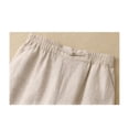thumbnail image 4 of JFGHDG 2 Peice Linen Sets Loose Gauze Tunics Womens Embroidery Floral Pants 3/4 Sleeve Embroidered Tops Wide Leg Linen Pants Beach Travel Lounge Outfits Business Work Pants with Pockets White 2XL, 4 of 9