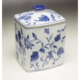 thumbnail image 2 of AA Importing 59783 Blue & White Square Jar with Lid, 2 of 2