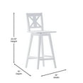 thumbnail image 4 of Flash Furniture Gwendolyn Rustic Solid Wood Designer Back Barstool Antique White Wash (ESG129WH), 4 of 9