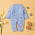 thumbnail image 4 of YOUI-GIFTS Newborn Baby Knitted Snowsuit Winter Warmer Sweater Romper Bodysuit Overalls for Boy Girls, 4 of 7
