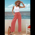 thumbnail image 4 of Pantalones de Salón de Pierna para Mujer, Color Coral, Talla XXL, 4 of 8