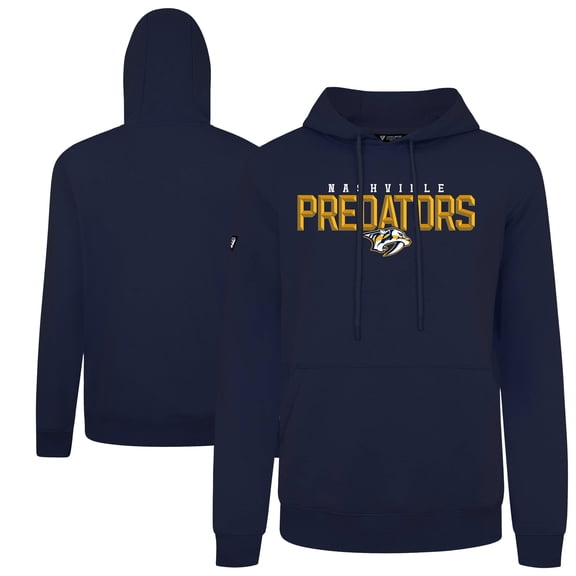 Men's Levelwear Navy Nashville Predators Podium Carve Pullover Hoodie