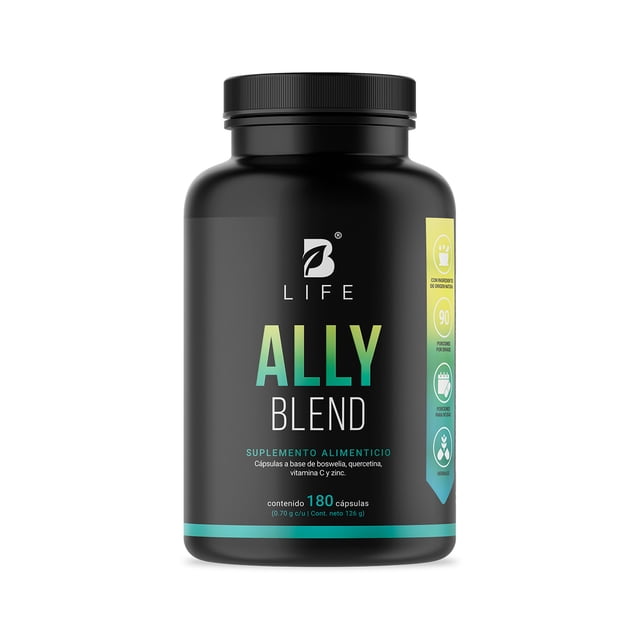 Mezcla De Boswelia y Quercetina | Adicionado con Vitamina C y Zinc | 180 Cápsulas | Antihistamínico Natural | Ally Blend | B Life.