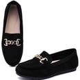 thumbnail image 1 of Zapatos tipo mocasín ABEJOJO para mujer, de gamuza negra, 7,5 W, cómodos, 1 of 6