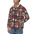 thumbnail image 3 of Kdxio Forest Wild Mushroom Print Men Hoodies Casual Hoodies for Men with Zip Pockets Full Zip Long Sleeve Sweatshirt Sports Hooded Jacket-X-Large, 3 of 5