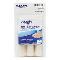 Equate Toe Bandages Cushion & Protect Corns and Bunions, One Size Fits Most, Trim to Fit, 3 Count