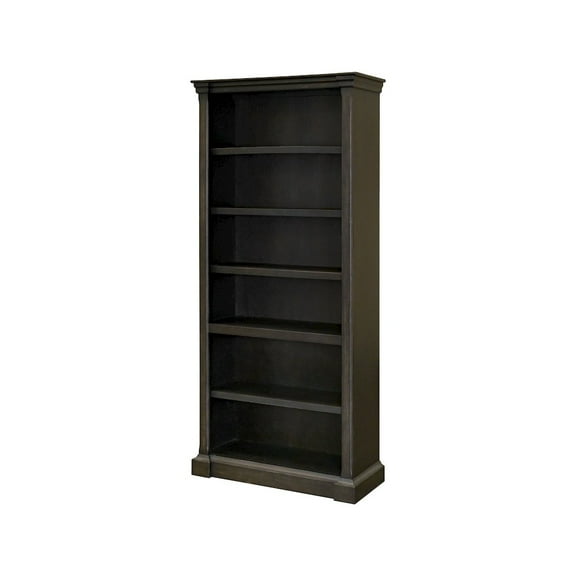 Traditional Wood Open Bookcase Office Shelving Storage Cabinet Dark Brown