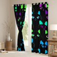 thumbnail image 3 of Homewish Kawaii Animal Black Cat Black Out Curtains for Teens,Cartoon Pets Curtains Pack of 2 (42x63 Each),Abstract Gradient Bedroom Curtains,Ultra Soft Home Decor, 3 of 6