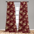 thumbnail image 2 of Vintage Window Curtains, Floral Theme Repetitive Rose Flowers and Leaves Pattern Illustration, Lightweight Decor 2-Panel Set with Rod Pocket, Pair of - 28"x84", Army Green and Dark Rust, by Ambesonne, 2 of 3