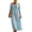 Light Blue, variant on Women's Square Neck Bow Front Maxi Dress 3/4 Puff Sleeve Casual Loose Flowy Long Dress