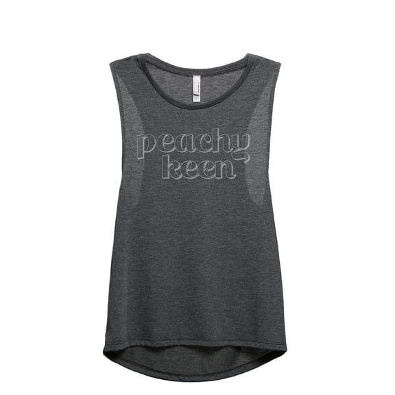Peachy Keen Women's Fashion Sleeveless Muscle Tank Top Tee Charcoal Grey Large