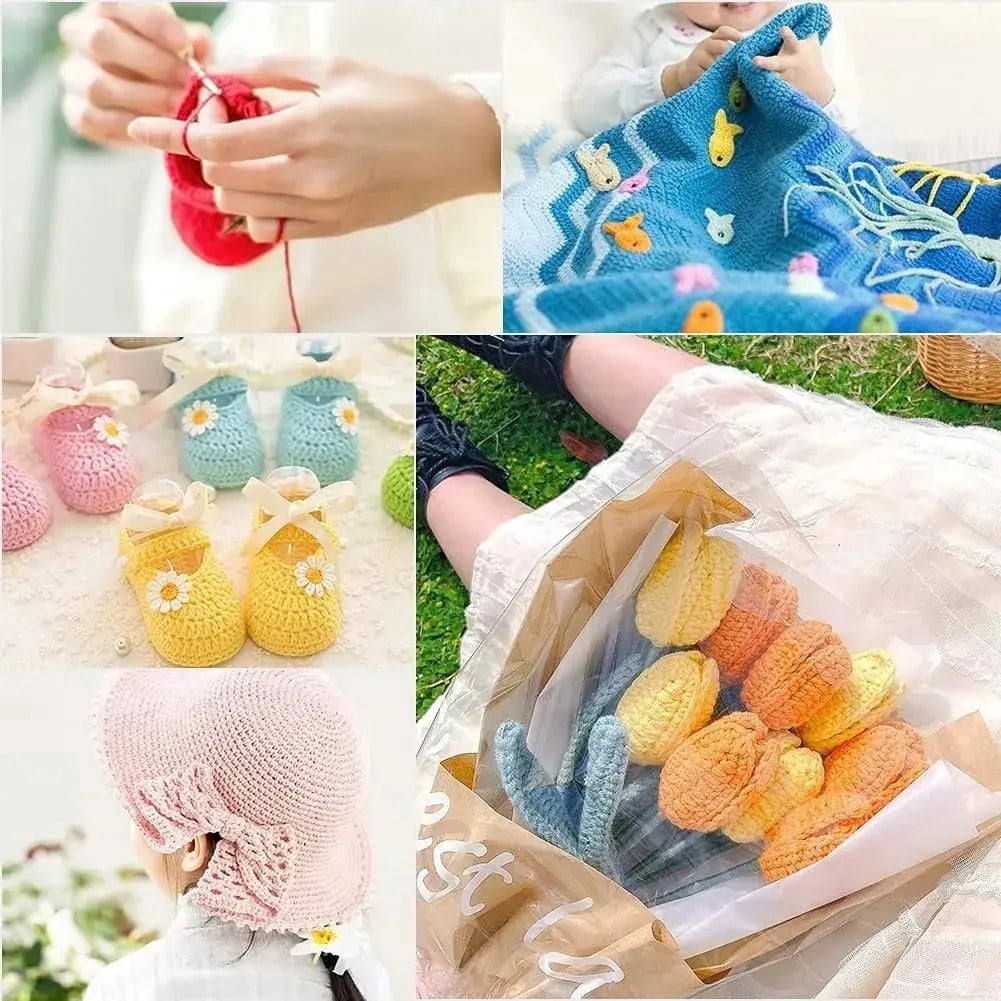 Ergonomic knitting hook sets and accessories
