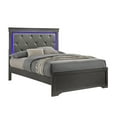 thumbnail image 4 of Blaze Modern Style Twin 4PC bedroom set made with Wood & LED Headboard in Gray, 4 of 19