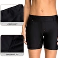 thumbnail image 4 of Asoul Women Solid Swim Shorts with Pockets High Waisted Swim Boardshorts Beach Swimwear Trunks, 4 of 7