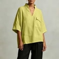thumbnail image 4 of Neewe 3/4 Length Sleeve Womens Tops Dressy V Neck Collared Shirts Trendy Business Casual Work Blouses Daily Outfits 2026, 4 of 5