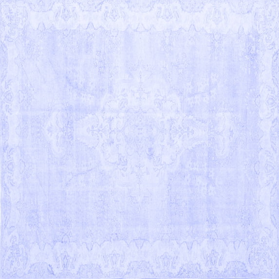 Ahgly Company Machine Washable Indoor Square Persian Blue Traditional Area Rugs, 3' Square