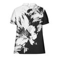 thumbnail image 4 of PVCS Womens Tops Women's Casual Retro Style Casual Printed Short Sleeve Blouse V-Sleeve Blouse/Shirt, 4 of 5