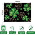 thumbnail image 2 of St Patricks Day Shamrock Placemats Set of 4, Black Gold Lucky Clover Dining Table Place Mats, Irish Spring Kitchen Decor Home Decoration 12 x 18 Inch, 2 of 6