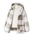 thumbnail image 2 of Mercatoo Flannel Fleece Jacke1 for Girls Plaid Fuzzy Hooded Long Sleeve Kids Winter Coat Zip Up Loose Warm Boys Fall Jacke 1s, 2 of 8