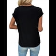 thumbnail image 3 of Blusa de Mujer con Cuello Redondo, Corta, Encaje Calado, para Salir A Trabajar Negro S, 3 of 7