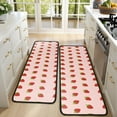 thumbnail image 4 of Kitchen Rugs Sets Of 2,Red Strawberry Plants Fruit Pink Pattern Anti Fatigue Kitchen Mat Rugs Non Slip Washable,Decorative Kitchen Floor Mats for Kitchen,Sink,Laundry,17"x47"+17"x47", 4 of 5