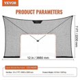 thumbnail image 2 of Hockey Goal Backstop Net, Street Hockey Sports Backstop Netting, 12x7 FT Large Size Target Net, Easy Assemble, Black, 2 of 5