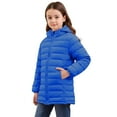 thumbnail image 6 of Kids Lightweight Puffer Jacket Packable Boys Girls Hooded Mid Length Full-zip Down Coat Winter Outerwear 4-12Y (6 Years, Blue), 6 of 7