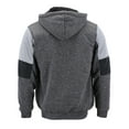 thumbnail image 4 of Men’s Two Tone Warm Soft Sherpa Lined Moto Quilted Zipper Fleece Hoodie Jacket (MSM-40-3 Heathered Black, S), 4 of 6