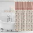 thumbnail image 2 of Spring Pink Floral Shower Curtain Set - Standard 72" x 72" Washable Bathtub Curtain with 12 Hooks, Vintage Farmhouse Flowers Art Waterproof Fabric Stall Shower Curtains for Bathroom/Bathtub Décor, 2 of 6