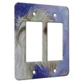 thumbnail image 1 of KuzmarK™ 2 Gang Rocker Wall Plate - Irish Wolfhound on Purple Dog Art by Denise Every, 1 of 1