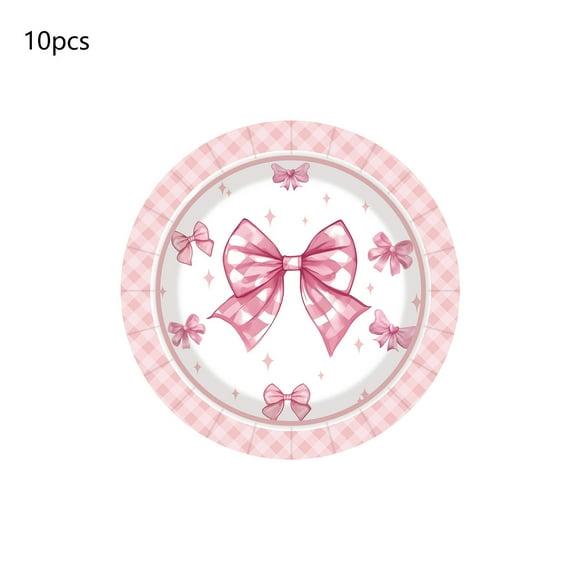 Bwiyojiz Décorations de la Saint-Valentin Décorations 10 Pcs Produits de Vacances Gobelet en Papier Thème Saint-Valentin Assiettes et Serviette avec Nœud pour Fête, Cadeaux pour Maman