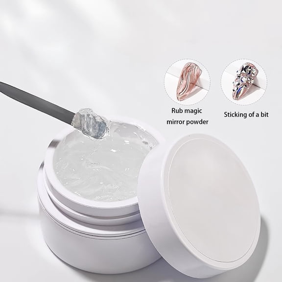 Nail Jelly Glue - Special Jelly Sticky Drill Functional Glue Firm Non Flowing Drying Nail Polish Glue, Nail Art, Paper Paper Sander, Easter, St. Patrick'S Day, Valentine'S Day, Wed Makeup Organizers